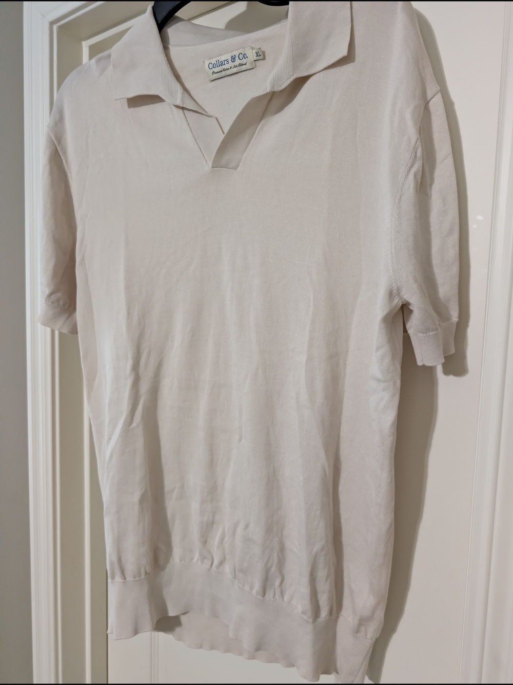 Collars & Co. Men’s Cream Short-Sleeve Polo